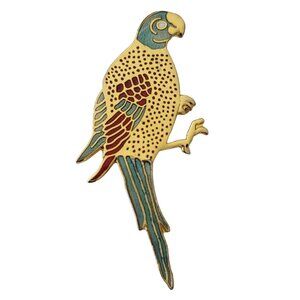 MMA Metropolitan Museum of Art Parrot Macaw Bird Brooch, Signed E698